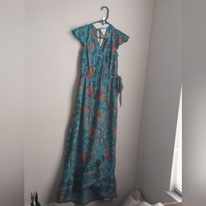 Band Of The Free Dress Women XS Vibrant Floral Maxi Academia Cottagecore Boho